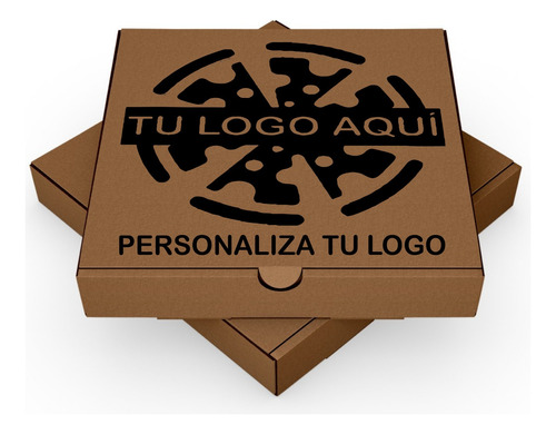 100 Cajas Pizza Kraft Personalizada Tu Logo 40 Cm Corrugado