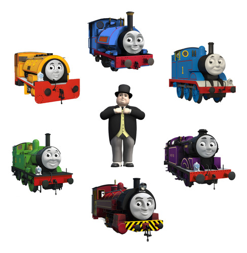 Figuras Thomas Y Amigos Base Rígida Kit 7 Pzas Coroplast