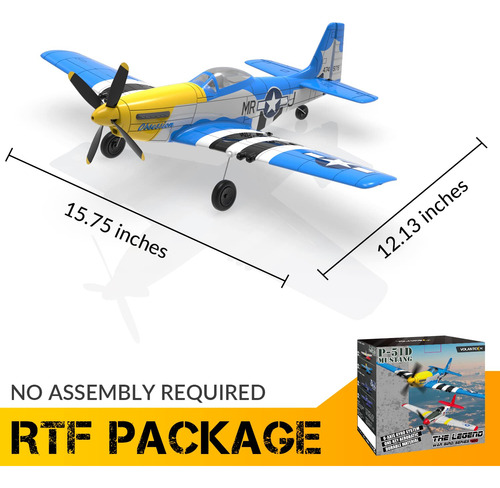 Avión Rc Rtf De 4 Canales Con Control Remoto Con 3 Modos -