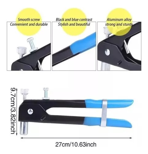 Kit Remachadora Tuerca 86 Piezas M3 A M8 Remache Ciego