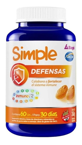 Bago Simple Defensas Sistema Inmune 60 Gomitas