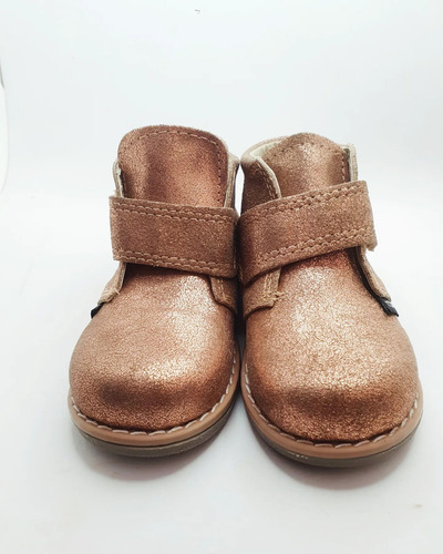 Botas Nena Cuero Anchas Cobre