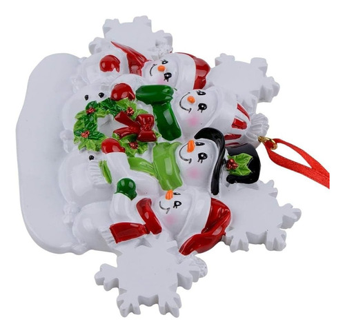 Familia De Muñeco De Nieve De 4 Ornamen De Navidad Personali