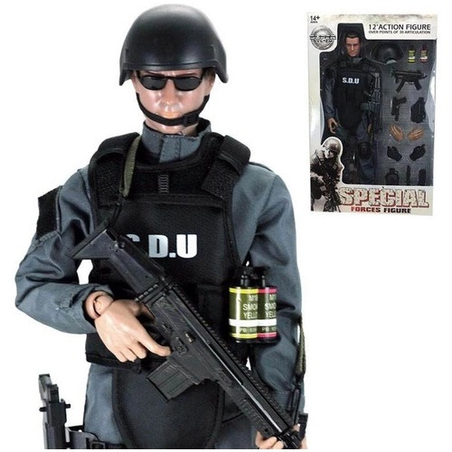 Boneco Soldado Militar Swat Força Especial Policia Americana