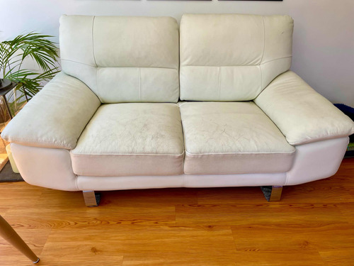 Sillón Cuerina Blanco Usado Buen Estado. Muy Cómodo, Moderno