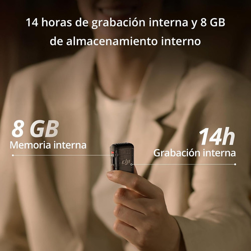 DJI Mic 2 (1 TX+1 RX) Micrófono Inalámbrico Cancelación Ruido