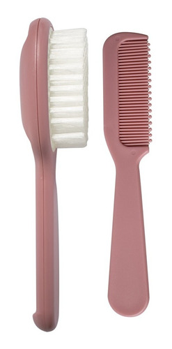 Imagem 2 de 2 de Kit Escova E Pente Infantil Rosa Kababy 1227r