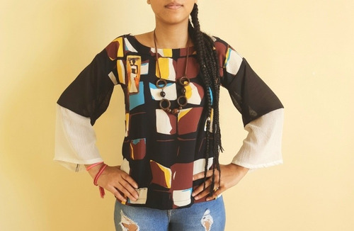 Imagem 2 de 4 de Blusa Bata Tecido Maia