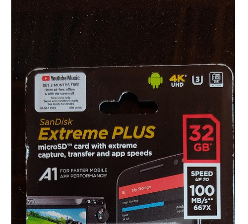 Sandisk Extreme Plus 32 Gb 100 Mb/s** 667x