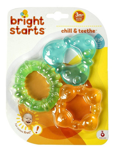 Mordedor Bright Starts Rascaencías Congelable Para Bebés Nombre Del Diseño Rayado Color Verde Azul Y Rojo