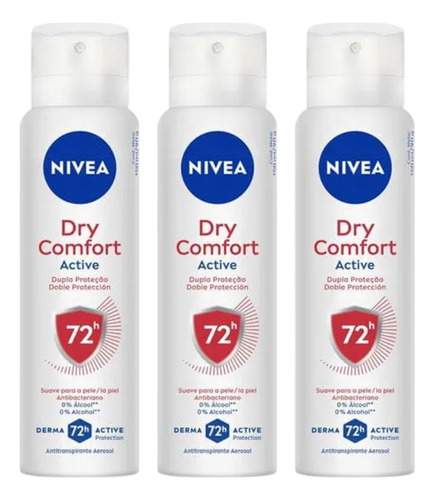 Desodorante Aero Nivea 150ml Fem Dry Comfort-kit C/3un