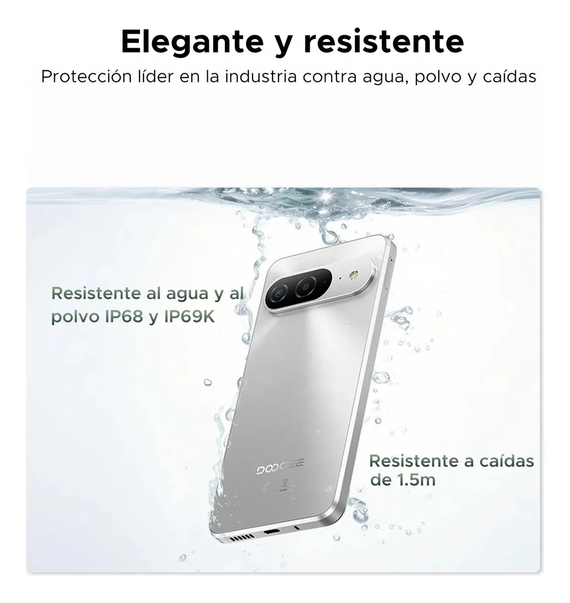 DOOGEE B10 VIP Edition Teléfono Móvil 6.63" FHD 120Hz, Android 16, 48GB RAM+256GB ROM, 7600mAh Batería, Carga Rápida 33W, 64MP Cámara IA,IP68 a Prueba de Agua, Desbloqueo Huella/Rostro, NFC Google pay