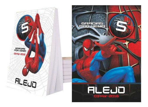 Spiderman Hombre Araña Souvenir Anotador Personalizado X16!!