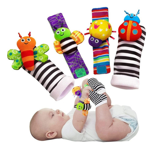 4 Piezas Calcetines Sonaja Para Bebes Juguetes Regalos