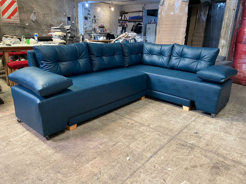 Sillon Sofa Esquinero Cama Premium Símil Cuero Talampaya