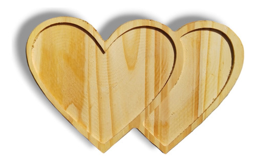 Tabla Corazón Madera Copetinera Enamorados Madera Pino Deco