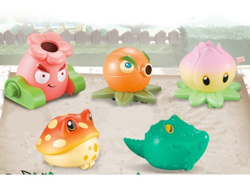 Imagen 4 de 6 de Figuras Plantas Vs Zombies Juego Set Carritos Fricción