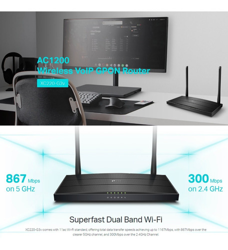 Router Gpon Xc220-g3v Voip Dual Band Gigabit Ac1200 Tp Link