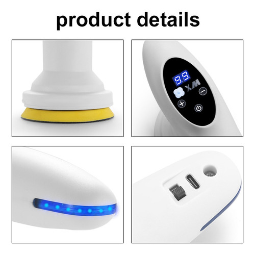 Imagem 7 de 9 de Politriz Para Carro Cordless Portatil Electrica 80w