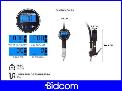 Inflador Y Medidor Para Neumáticos De Todo Tipo De Vehículos