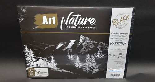 Block Art Nature 200gr 25x35 X20 Cartulinas Premium Negras