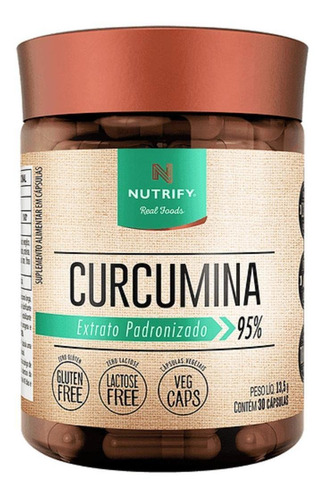 Curcumina Extrato De Cúrcuma Vegan 30cps Nutrify - Original