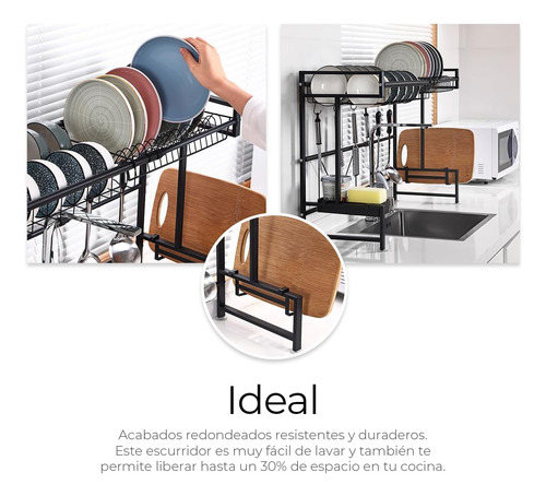 Escurridor De Trastes 2 Niveles Ajustable Acero Inoxidable