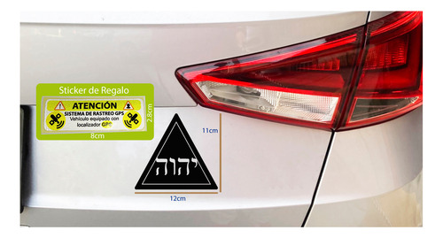 Stickers Para Auto O Camioneta Nombre De Dios Triangulo 2pzs