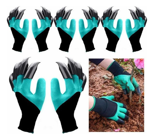 4 Pares De Guantes De Jardinería Con Garras For Trabajos De