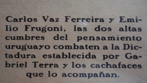 Documento Vaz Ferreira Y Frugoni Contra Dictadura De Terra 