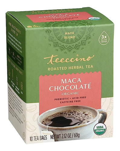 Teeccino Herbal Tea  Maca Chocolaté  Rich & Roasted Herbal