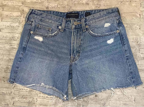 Short De Mezclilla Rasgado Lucky Brand Azul Mujer Talla 2