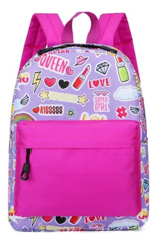 Makeway - Mochila Para Niña Escolar C7 - Rosa Diseño De La Tela Liso