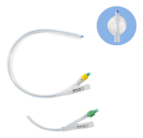 Kit de 10 sondas Foley, 100% silicona, 02 vías, 16 pies, con globo