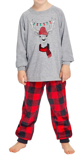 Pijama Completa Navideña Infantil Unisex Reno Calientita