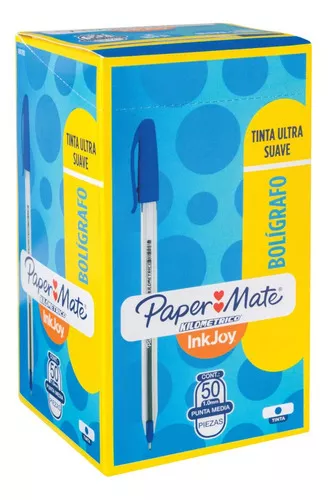 Caja X50 Lapiceras Paper Mate Kilometrico St100 Azul T/med