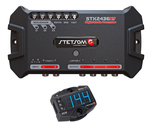 Processador Bluetooth Stx 2436bt + Voltimetro Minivt Stetsom