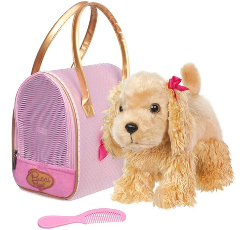 Peluche De Perro En Bolsa Rosa C. Spaniel Juguete Niñas