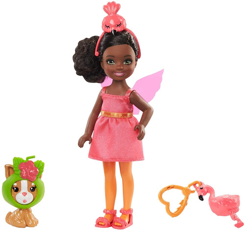 Muñeca Barbie Club Chelsea Dressup 6 Pulgadas Morena