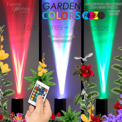 Estaca Jardín Jabalina Exterior Led 3w Rgb Efecto Rayo Laser