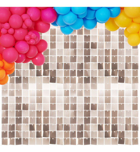30pc Panel Decorativo 4d Shimmer Muro Fiesta Lentejuelas 30x30cm Champán