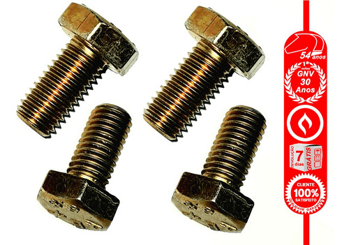 Imagem 1 de 6 de 4 Parafusos 10x25mm Aço Ma 8.8 Rosca Inteira