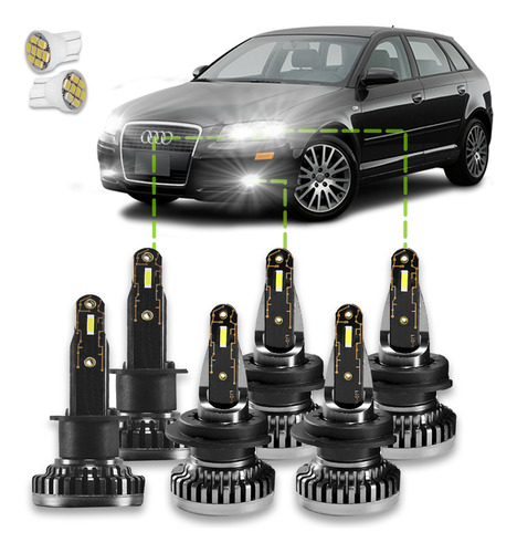 Kit Ultra Led Nano Audi A3 2001/2006 30000lumens 6500k