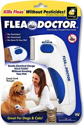 Cepillo Peine Electrico Anti Pulgas Perros Y Gatos