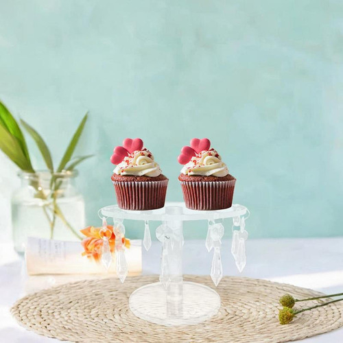 Mini Acrílico Redondo Bolo De Bolo De Bolo Com Pingentes De
