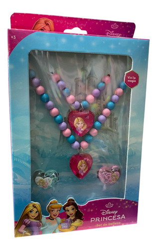 Set De Belleza Accesorios De Princesas Infantil Collar + Pulsera + 2 Anillitos En Caja Sebigus 55291