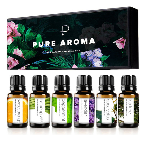 Set de aceites esenciales 100% puros Pure Aroma Cx 6 Un