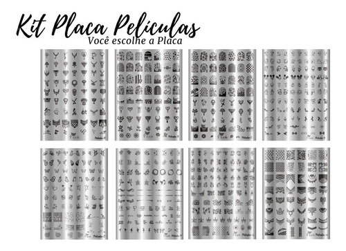 Kit Placas Para Carimbo De Unhas Películas Q Grátis Esmalte