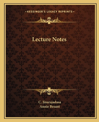 Libro Lecture Notes - Jinarajadasa, C.