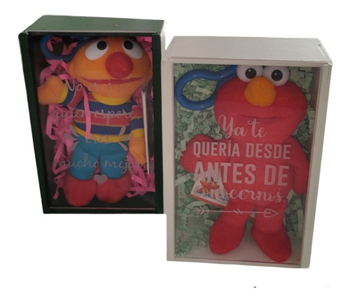 Regalo Dúo Elmo Con Caja Mdf De 10x15x6cm
